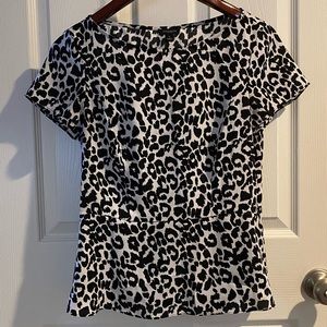 Ann Taylor animal print peplum shirt